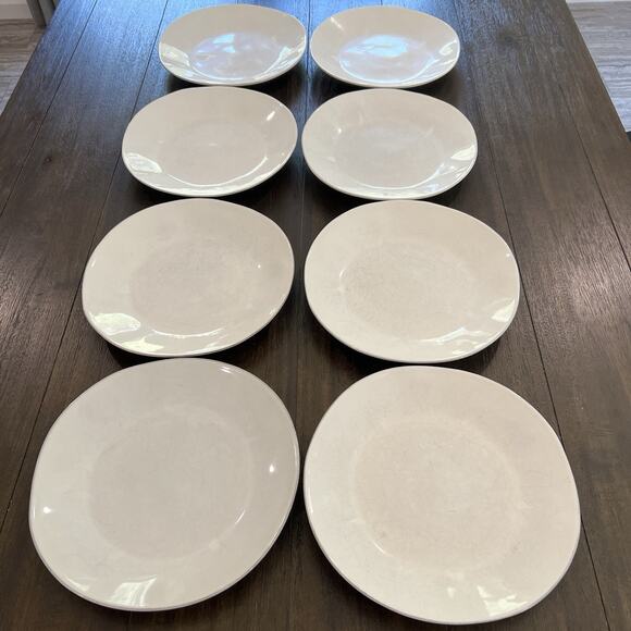 Set of 8 Crate And Barrel Marin White Dinner Plates 10 1/2" Made In Portugal - Picture 1 of 10